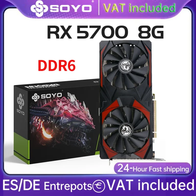 Tarjeta gráfica para juegos SOYO AMD Radeon RX5700 de 8GB, memoria GDDR6 de 256 bits PCIEx16…