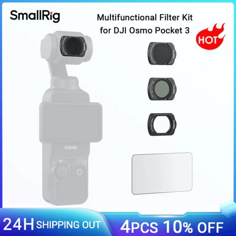 SmallRig Kit de filtro magnético multifuncional 1/4 de difusión negra, ND16 y CPL para DJI Osmo…