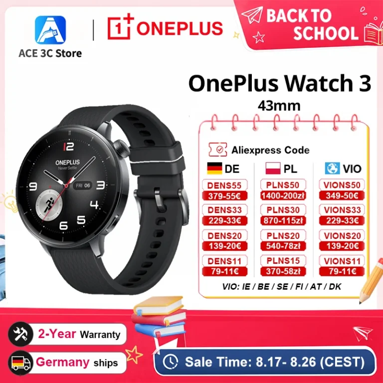 Versión global OnePlus Watch 3 43 mm Smartwatch Pantalla AMOLED de 1,32 pulgadas Fino a 60…