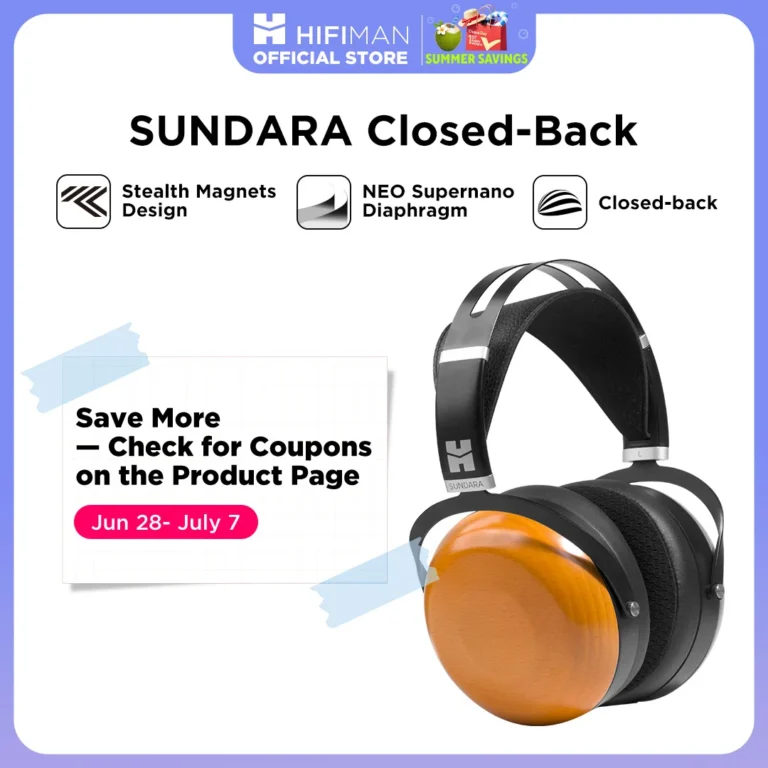 Auriculares Hi-Fi con cable HIFIMAN SUNDARA de tipo cerrado, supraaurales, magnéticos planos, con diseño de imán…