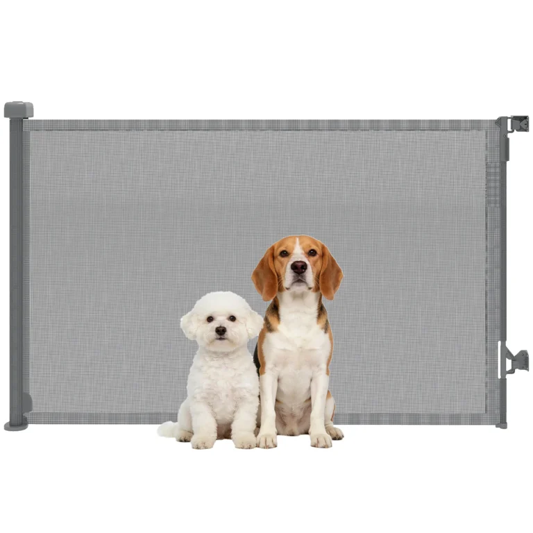 PawHut Barrera de Seguridad para Perros Retráctil, Extensible hasta 140 cm de Ancho y 93 cm…