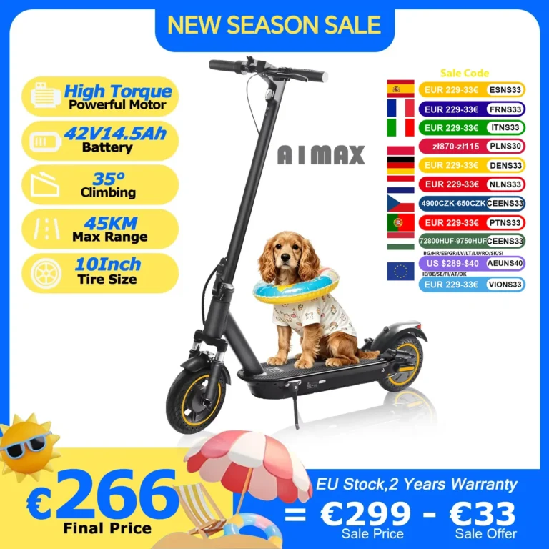 Scooter Eléctrico JUICEASE TX01, Motor Potente, Alta Velocidad 45KM, Largo Alcance, 42V14.5AH, Neumático de 10 Pulgadas,…