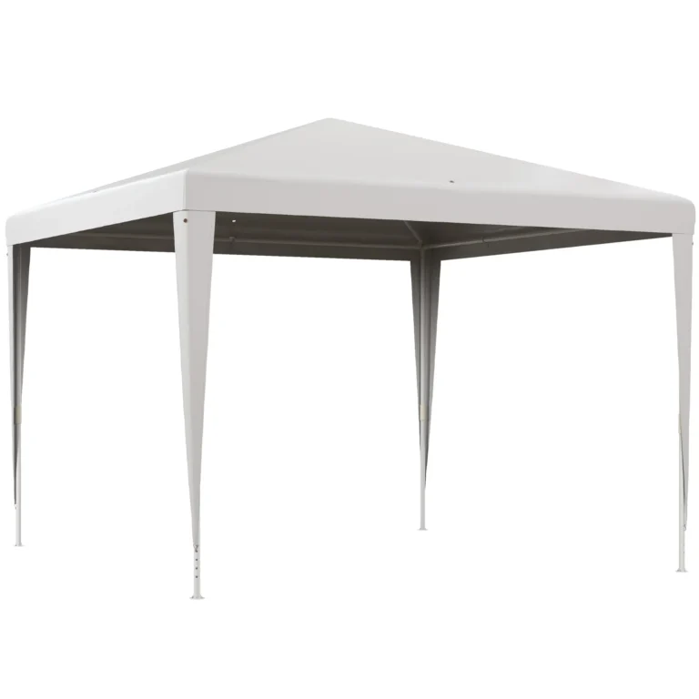 Outsunny Carpa Desmontable de Jardín 3x3 m para Bodas Camping Fiestas Blanco