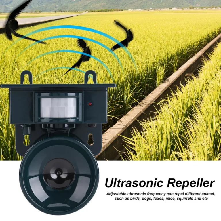 Repelente Ultrasónico de Plagas con Sensor de Movimiento PIR y Energía Solar, Ahuyentador de Pájaros, Perros,…