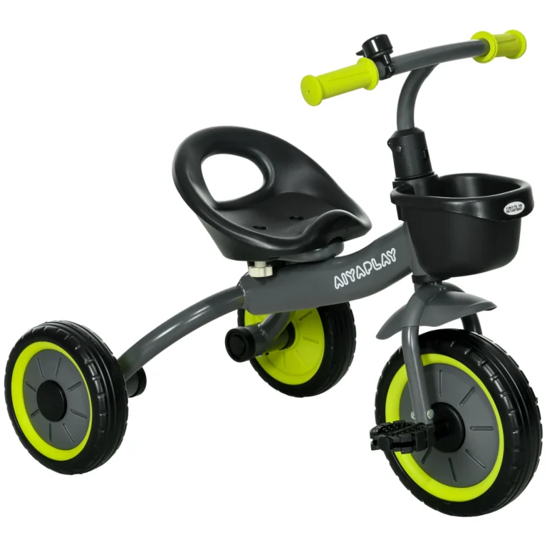Triciclo AIYAPLAY para niños con timbre y cesta, asiento ajustable con respaldo, para niños de 2…