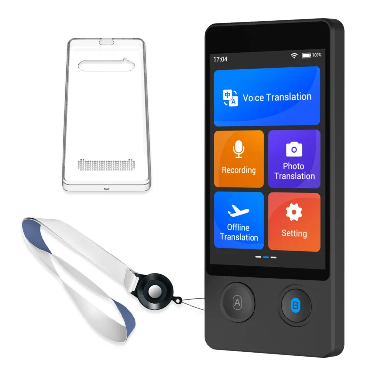 Dispositivo traductor Wooask W12, traductor de voz bidireccional en tiempo real, 144 idiomas con 16 paquetes…