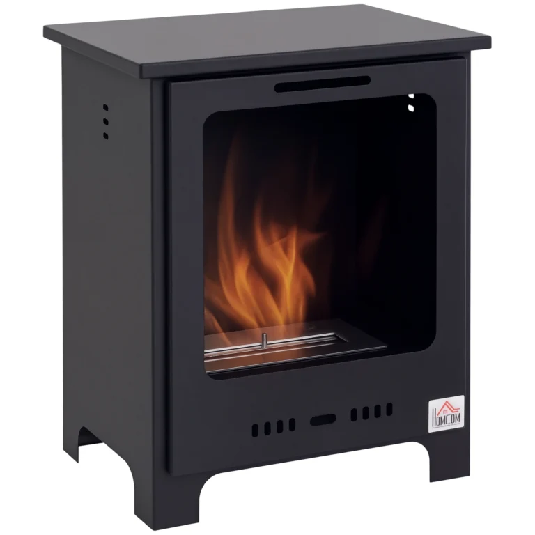 Chimenea de bioetanol HOMCOM con soporte para quemador de 0,9 L, 3 horas de duración de…