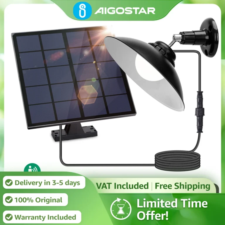 Aigostar Luz Solar 50W Sensor Movimiento | Control Remoto IP65 | Cable 3M Batería Grande