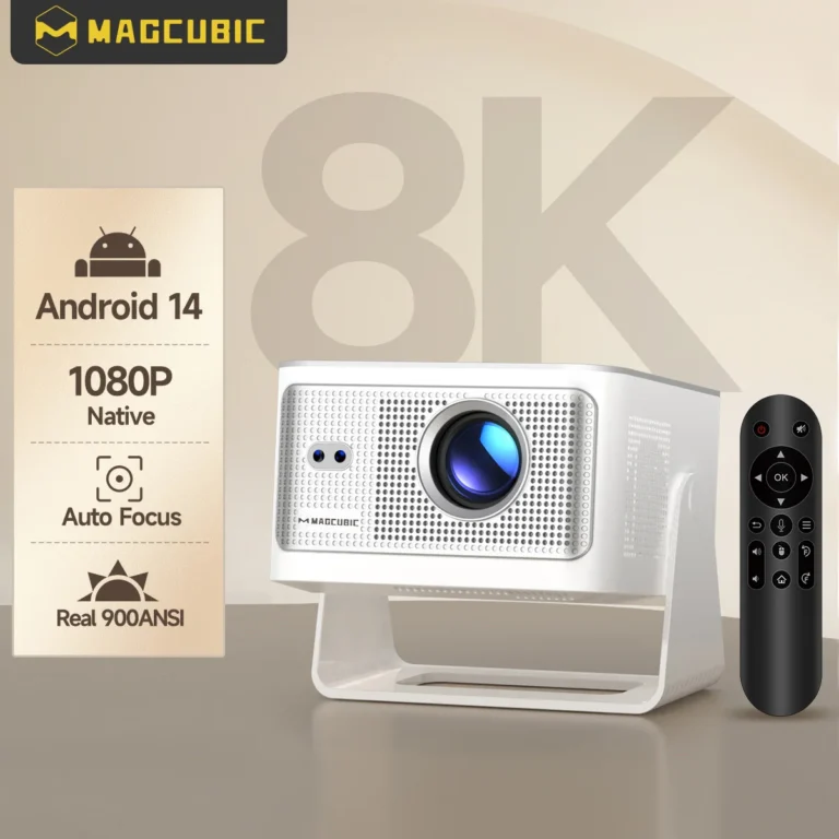 Proyector Magcubic Android 14 con Enfoque Automático HY350Max, Control por Voz, Resolución Nativa 1080P, Compatible con…