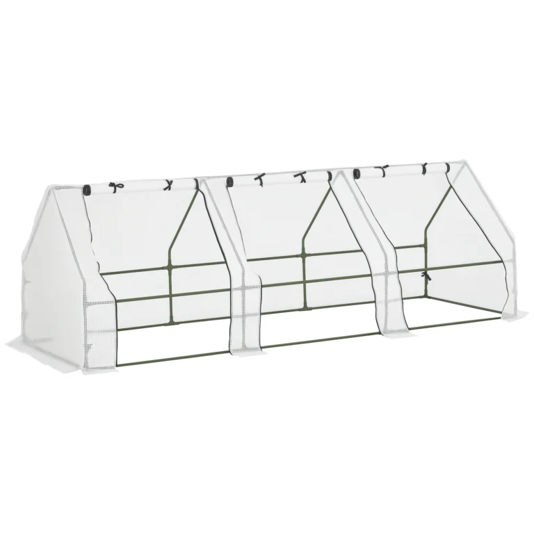 Mini invernadero Outsunny para jardín, túnel de cultivo de 270L x 90L x 90H cm, techo…