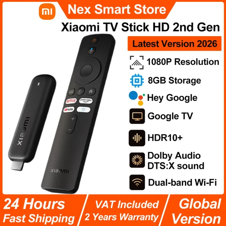 Xiaomi TV Stick HD 2.ª Gen 2026, Reproductor Multimedia Portátil con Google TV, Wi-Fi de Doble…