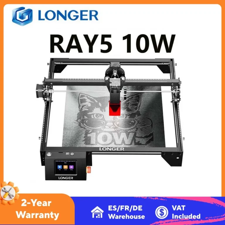 Grabador Láser LONGER RAY5 de 10W, Punto Láser de 0.06x0.06mm, Pantalla Táctil, Grabado sin Conexión, Chipset…