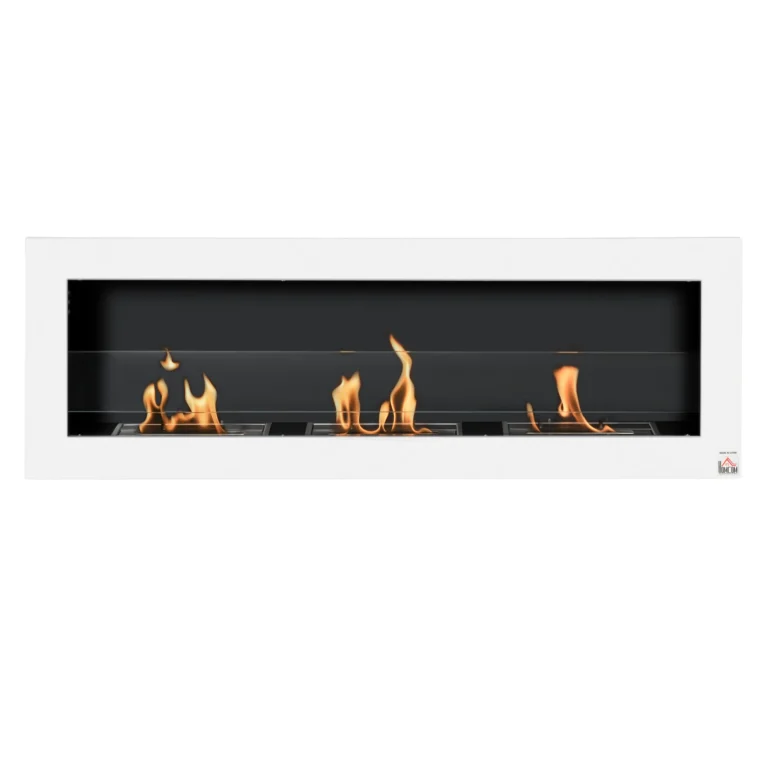 HOMCOM Chimenea de bioetanol empotrada en pared, 3 quemadores, 3 L en total, aproximadamente 3 h…