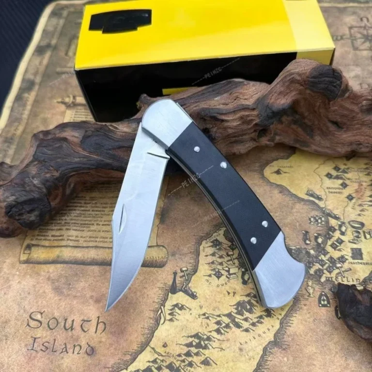 Cuchillo Plegable de Caza 110 Lockback con Hoja de Acero D2 y Mango G10, Cuchillo EDC…