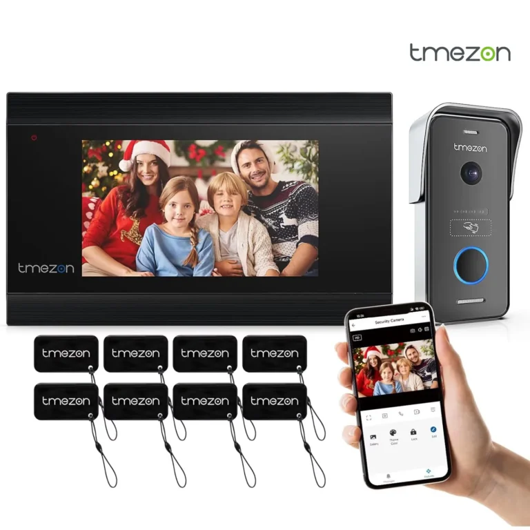 Videoportero WiFi TMEZON de 2 Cables con Intercomunicador, Monitor Táctil de 7 Pulgadas 1080P, Desbloqueo 4…