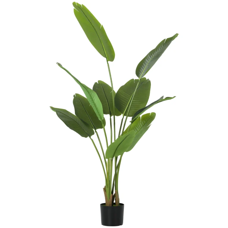 HOMCOM Planta Artificial de Interior, Árbol de Plátano Artificial de 30 cm con Maceta de Plástico…