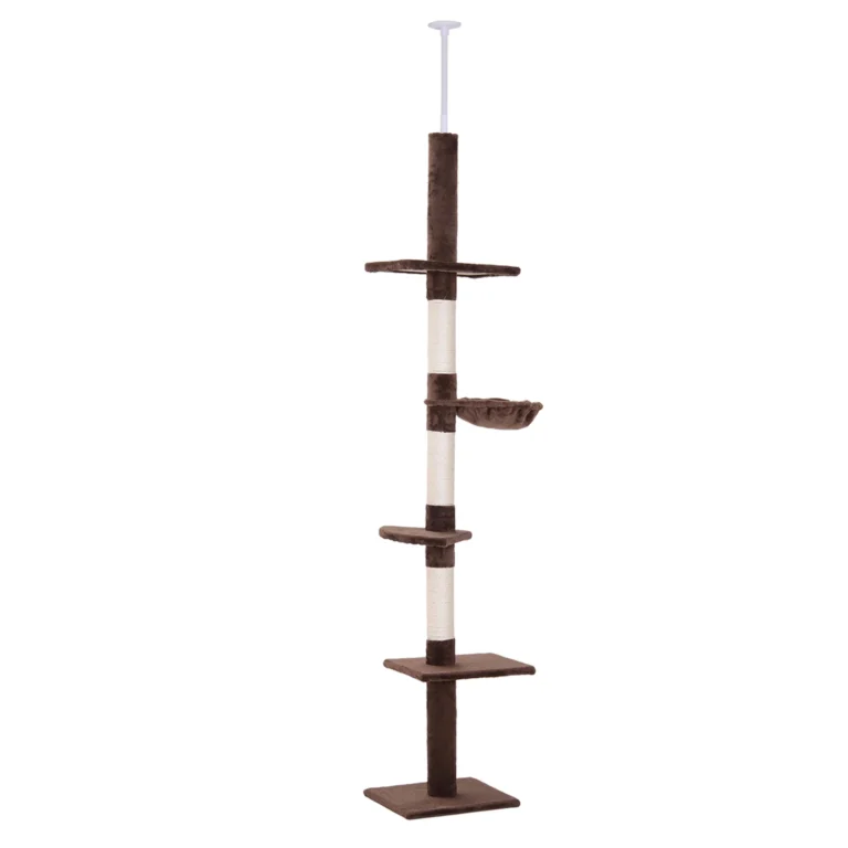 Árbol rascador PawHut para gatos, de suelo a techo, 40 x 34 x 260 cm, 5…