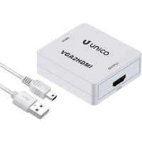 Adaptador VGA Hembra a HDMI Hembra 1080p Blanco Unico