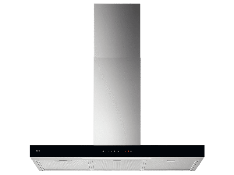 Aeg Campana decorativa - AEG GB67D91HL, 3 velocidades, 600 m³/h, Función Brisa, 90 cm, Inox con panel de cristal negro