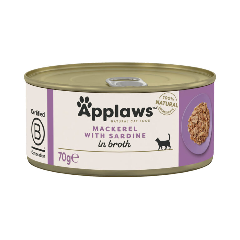 Applaws en caldo 24 x 70 g latas para gatos - Pack Ahorro - Caballa y sardina