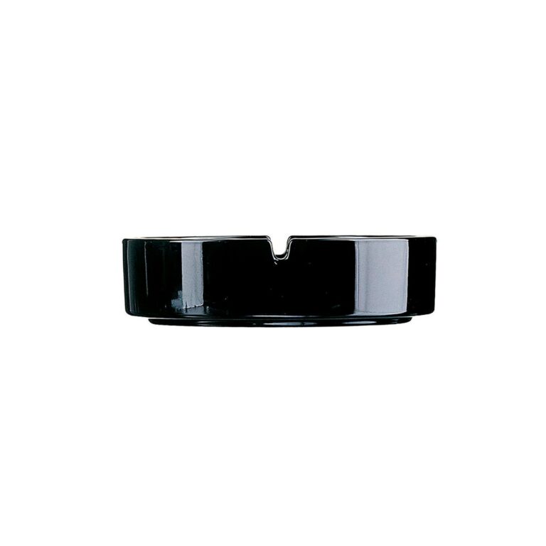 Arcoroc Juego 6 ceniceros redondos 8,5cm vidrio negro Apilable Arcoroc