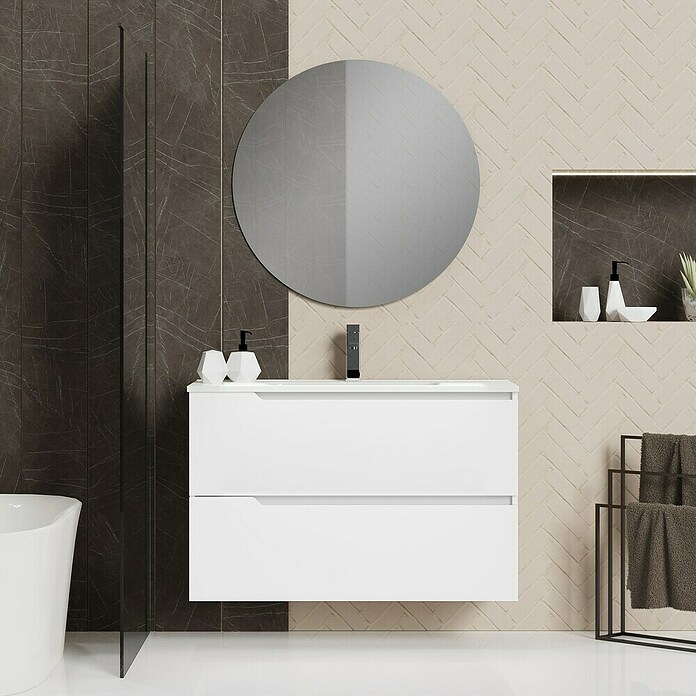 Artysan Conjunto de mueble de baño Zeus (Ancho: 100 cm, 3 pzs., Blanco, Mate)