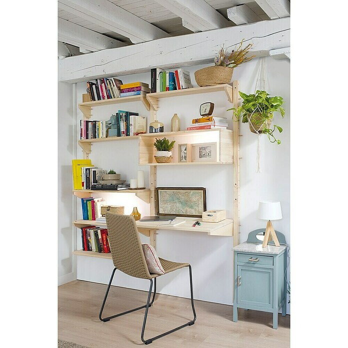 Astigarraga Wally Mesa de trabajo (L x An x Al: 50 x 80 x 13,8 cm, Madera de pino, Natural, Carga límite balda: 40 kg)
