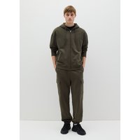 B.ANGEL Sudadera Con Cremallera Over Fit De Algodón Con Capucha, Hombre, Verde militar, Talla: