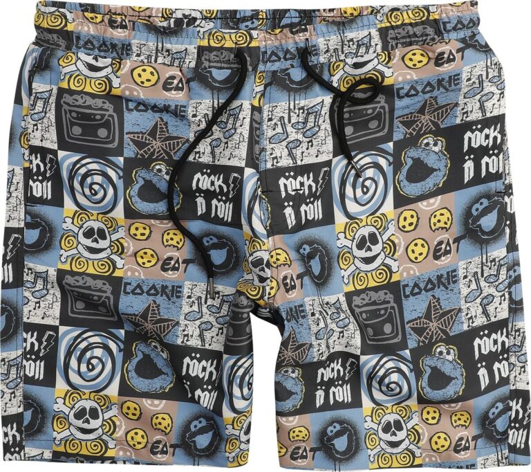Barrio Sesamo Bañador de Barrio Sesamo - Krümelmonster - Rock N' Roll - M XXL - para Hombre - multicolor