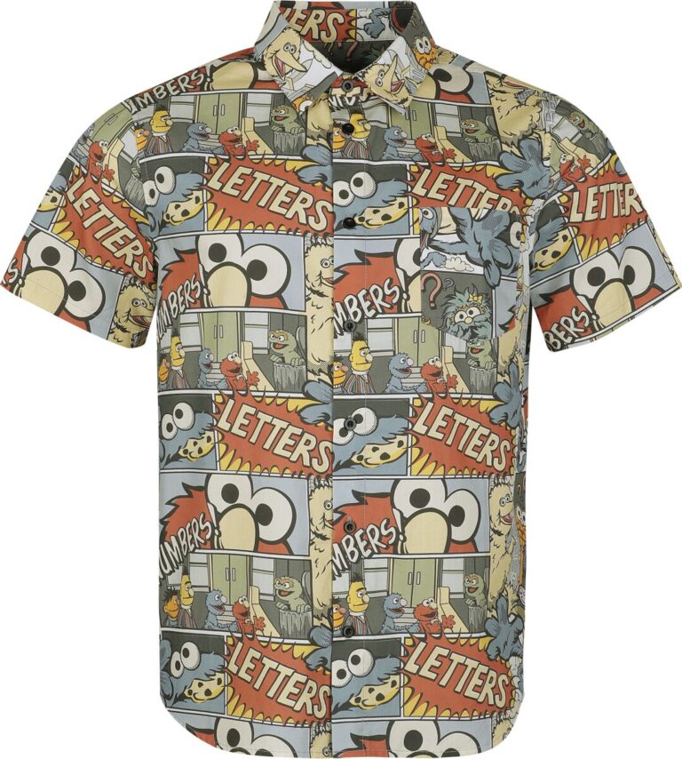 Barrio Sesamo Camisa manga Corta de Barrio Sesamo - Comic - Allover - S XL - para Hombre - multicolor
