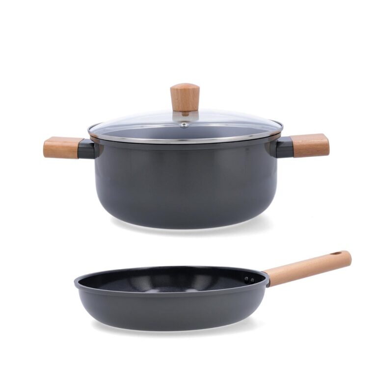 Bidasoa Juego sartén y cacerola 24cm aluminio estampado gris MIA Bidasoa