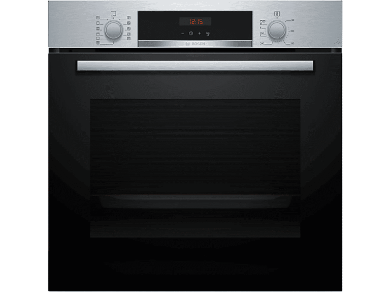 Bosch Horno - Bosch HBA574ES3, Multifunción, Pirolítico, 71 l, 59.4 cm, HotAir 3D, Asistente de limpieza con agua, Inox