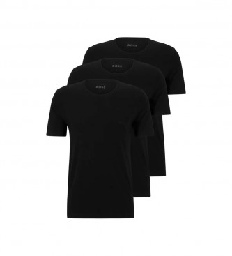 BOSS para hombre. 50475284 Pack 3 Camisetas RN Clásico negro (S), Homewear, Algodón, Manga corta