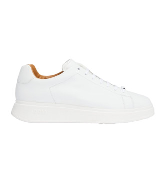 Boss para hombre. 50497887 Zapatillas de piel Bulton blanco (45), Plano, Cordones, Casua