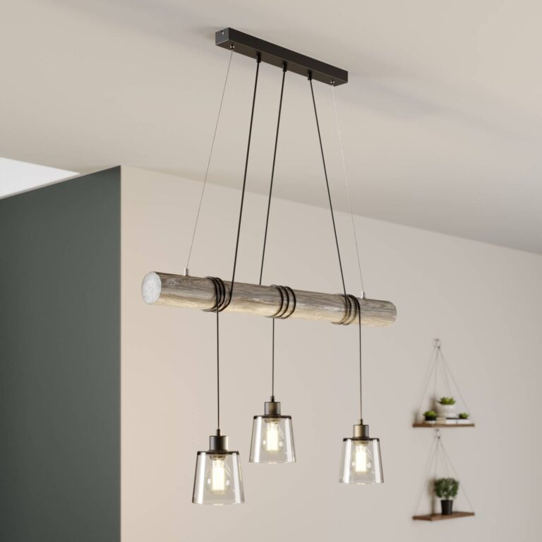 Britop Lámpara colgante Karrl, 3 luces, gris humo/gri