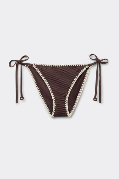 Calzedonia Bikini Braguita Cordones Bicolor Embroidery Mujer Marrón Tamaño