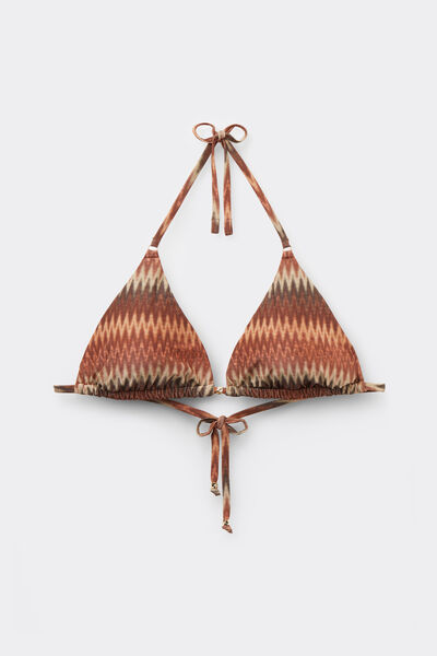 Calzedonia Bikini Triángulo Golden Chevron Mujer Marrón Tamaño 3
