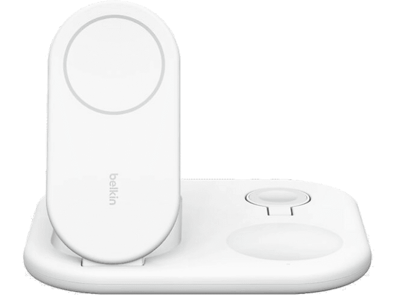 Cargador móvil inalámbrico - Belkin BoostCharge Qi2, Carga Universal con dispositivos que funcionen el estándar 15W, Blanco