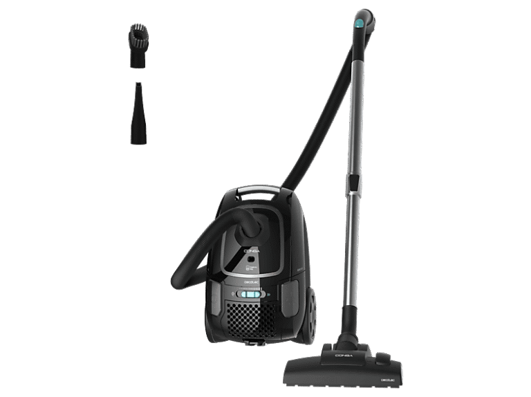 Cecotec Aspirador con bolsa - Cecotec Conga Powerbag 4000 XL, 890W, Depósito 4L, Radio de acción 7m, Ruedas, Asa ergonómica, Tubo extensible, Negro
