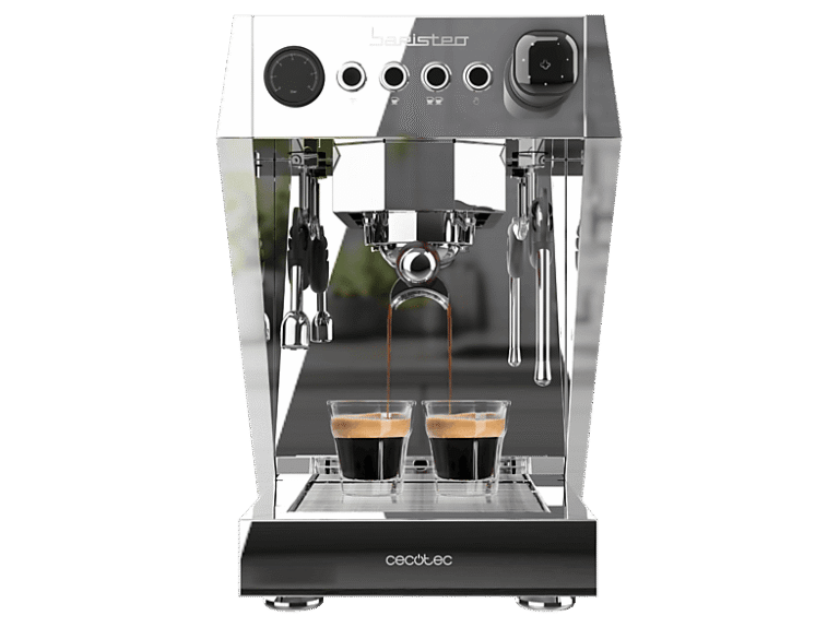 Cecotec Cafetera express - Cecotec Baristeo Brava, 3150 W, 15 bares, Caldera doble, Portafiltro 58 mm, Pre-infusión, Manómetro, Depósito 2,5 L, Platea