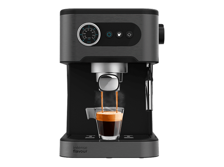 Cecotec Cafetera express - Cecotec Power Espresso 20 Pro, bar, 1350W, Depósito 1.5 l, Vaporizador, Brazo con doble salida, Calientatazas, Negro
