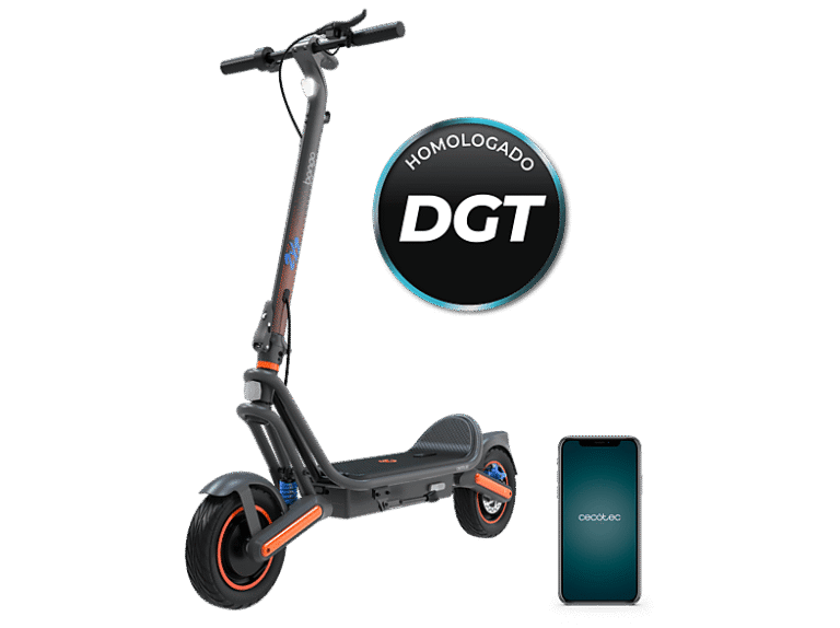 Cecotec Patinete eléctrico - Cecotec Bongo GS65 2x2 XXL Connected, Doble motor, 1000W máx, Autonomía 65 km, Ruedas 10", suspensión, App, Multicolor