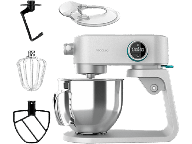 Cecotec Robot amasador - Cecotec Twist&Fusion 4000 Luxury White, 800 W, 5.2 l, 6 Funciones, 8 Velocidades, Blanco