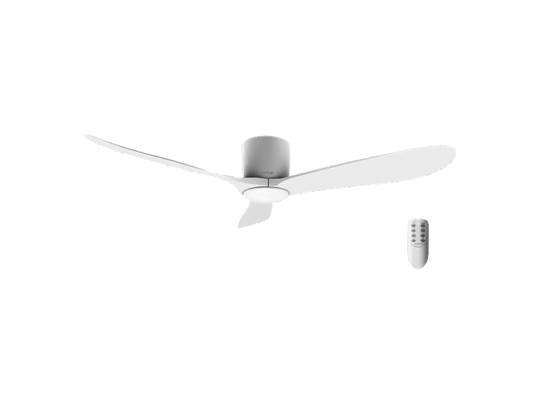 Cecotec Ventilador de techo - Cecotec EnergySilence Aero 5400, Motor DC, 52 pulgadas, Mando a distancia, 6 velocidades, Blanco