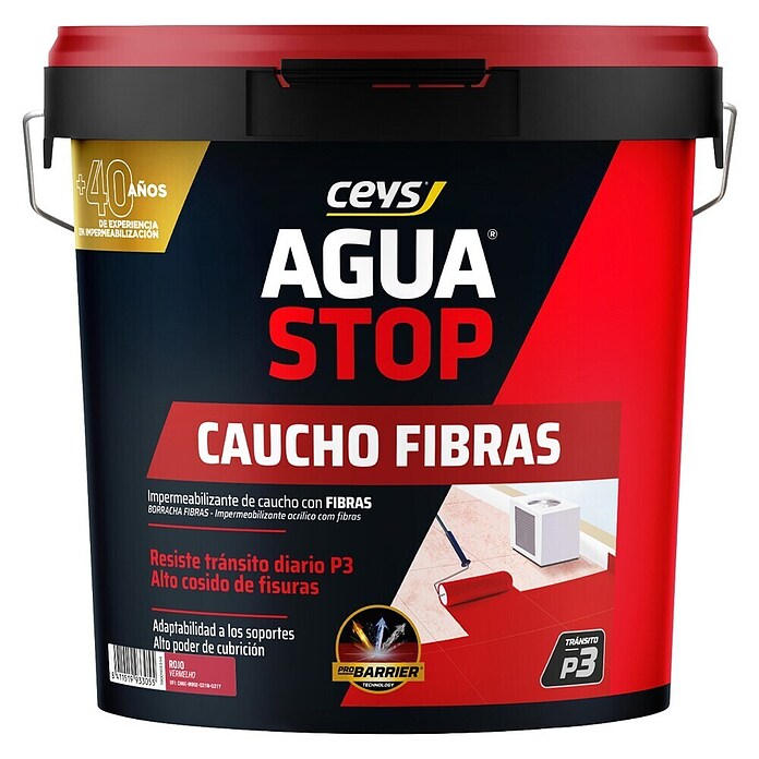 Ceys Impermeabilizante caucho acrílico Agua Stop (20 kg, Rojo)