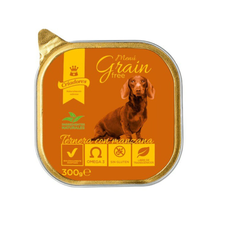 Criadores 24 tarrinas x 300 g Criadores Menú Grain Free Ternera y Manzana tarrina para perros ¡Pack Ahorro!