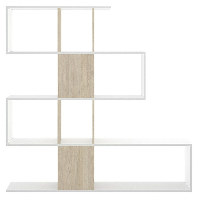 Dekit Estantería de madera Funk (Al x An x Pr: 145 x 145 x 29 cm, Número de baldas: 4 ud., Atornillado, Madera/Blanco)