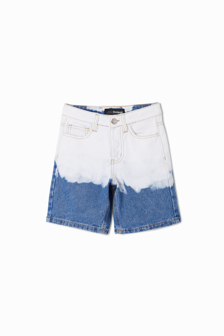 Desigual Bermudas denim desteñidas, Algodon, Azul, 3/4
