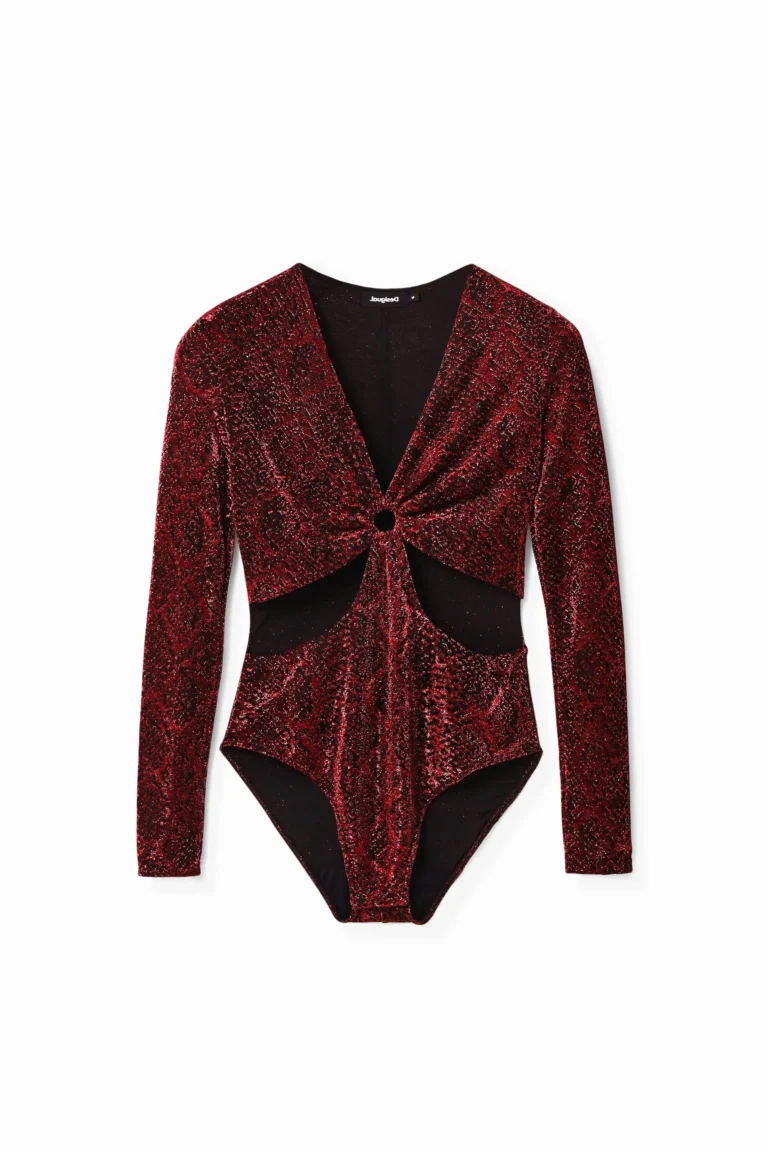 Desigual Body cut-out brillante, Rojo