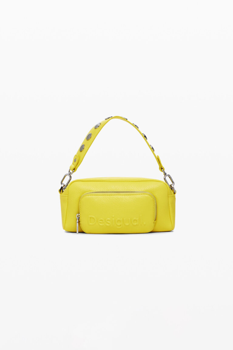 Desigual Bolso bandolera multiasa imitación piel, Poliuretano, Amarillo, U